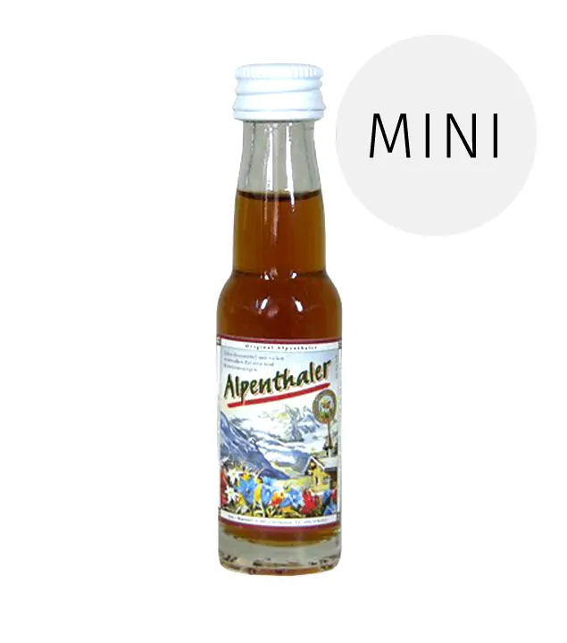 Prinz Alpenthaler Alpenkräuter Likör Miniaturflasche zum Probieren / 20,5% Vol. / 0,02 L Flasche 
