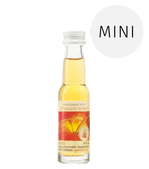 Prinz Bratapfel Likör Miniatur/ 16 % Vol. / 0,02 Liter-Flasche