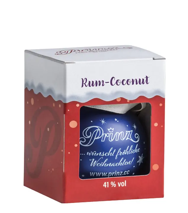 Prinz Christbaumkugel mit Rum Coconut Likör mit Inländerrum / 40 % Vol. / 0,04 Liter-Flasche