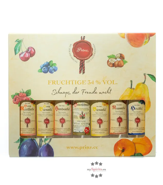 Prinz: Geschenk-Set Die kleinen Fruchtigen / 34 % Vol. / 7 x 0,04 Liter-Flaschen