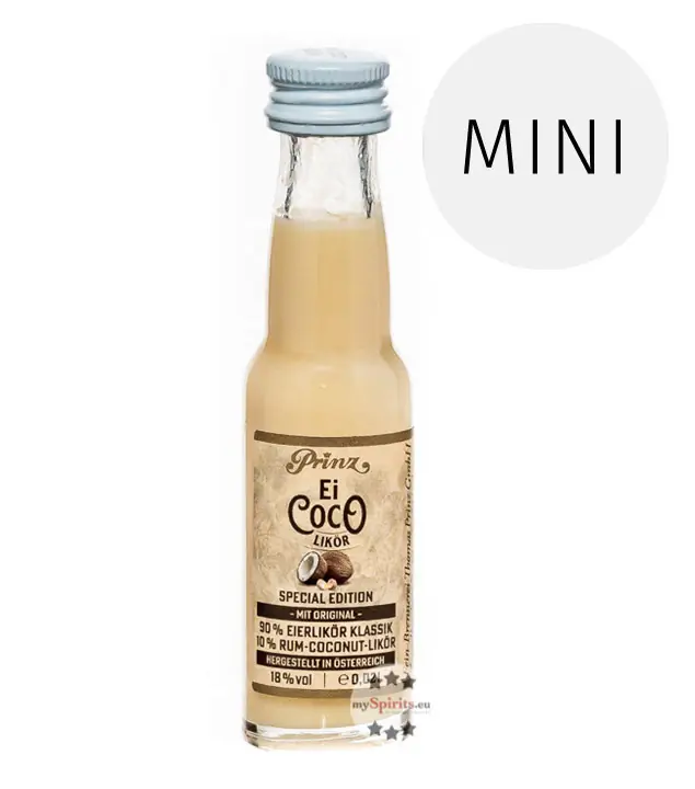 Prinz Ei Coco Likör Miniatur / 18 % Vol. / 0,02 Liter-Flasche