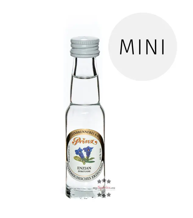 Prinz Enzian-Schnaps Miniatur / 40 % Vol. / 0,02 Liter-Flasche