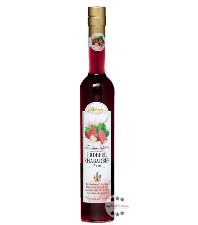 Prinz: Erdbeer-Rhabarber-Likör / 17 % Vol. / 0,5 Liter - Flasche