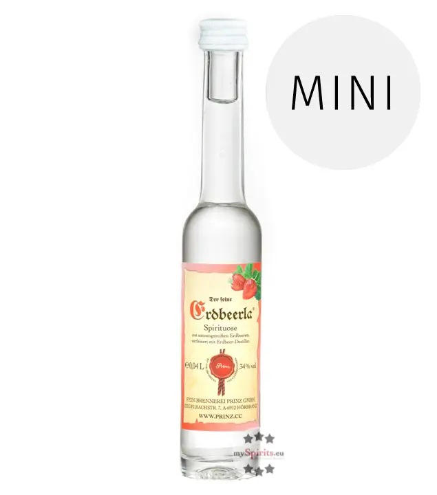 Prinz: Erdbeerla Miniatur / 34 % Vol. / 0,04 Liter-Flasche