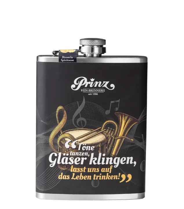 Prinz Flachmann Musik - Birnerla / 34 % vol / 0,2 Liter-Flasche aus Edelstahl