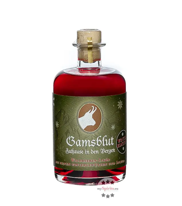 Prinz: Gamsblut Waldbeeren-Likör Winter Edition / 23 % Vol. / 0,5 Liter-Flasche