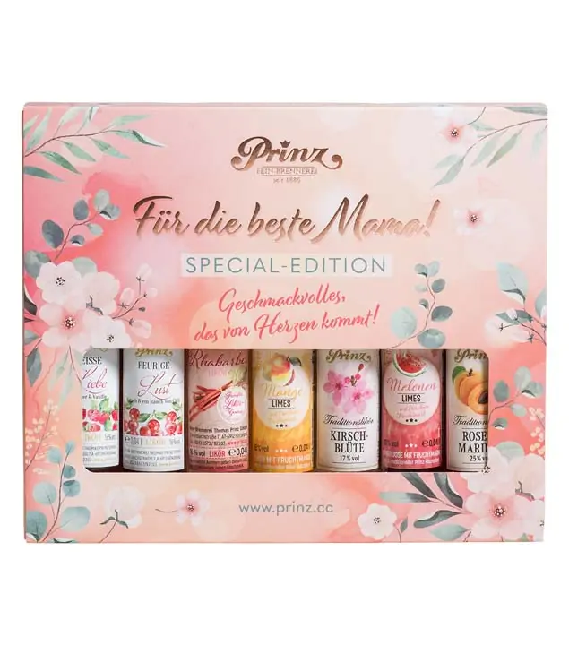 Prinz Geschenkset „Für die beste Mama!“ Special-Edition Probierset / 16-25 % vol / 7 x 0,04 Liter-Flasche