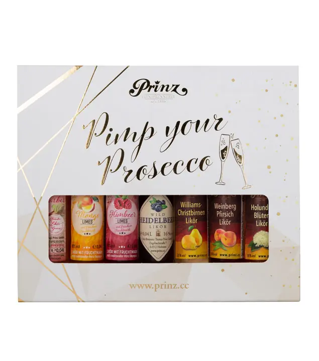 Prinz Miniaturen-Probierset „Pimp your Prosecco“ / 16 - 25 % Vol. / 7x 0,04 Liter-Flasche
