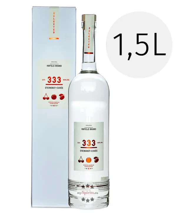 Prinz Hafele Brand 333 Steinobst Cuvée / 45 % Vol. / 1,5 Liter-Flasche