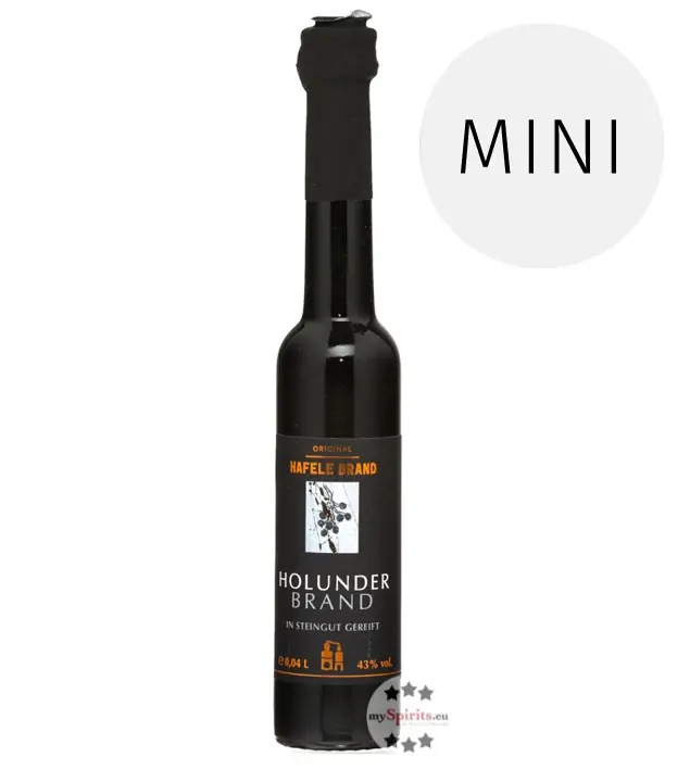 Prinz: Hafele Holunder Brand Miniatur / 43 % Vol. / 0,04 Liter – Flasche