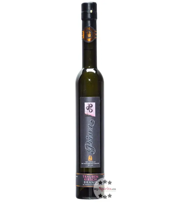 Prinz: Hafele Traubenkirsch Brand - im Steingut gereift / 43 % Vol. / 0,35 Liter - Flasche