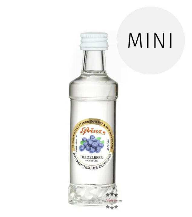Prinz: Heidelbeer Schnaps Miniatur / 40% Vol. / 0,04 Liter-Flasche