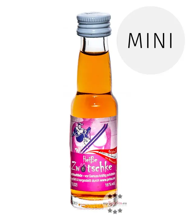 Prinz Heiße Zwetschke Likör Miniatur / 16 % Vol. / 0,02 Liter-Flasche