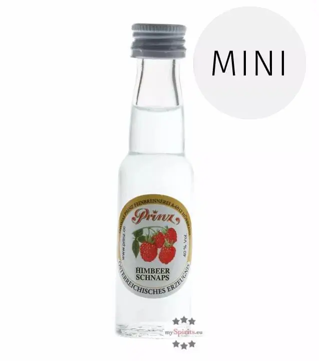 Prinz: Himbeer-Schnaps / 40% Vol. / 0,02 Liter-Flasche