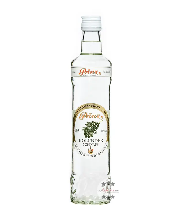 Prinz: Holunder-Schnaps / 40% Vol. / 0,5 Liter - Flasche