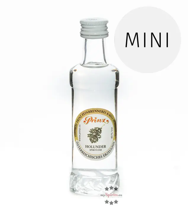 Prinz: Holunder-Schnaps Miniatur / 40 % Vol. / 0,04 Liter-Flasche