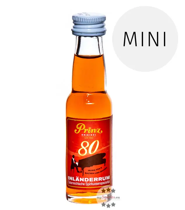 Prinz Inländer-Rum Miniatur / 80 % Vol. / 0,02 Liter-Flasche