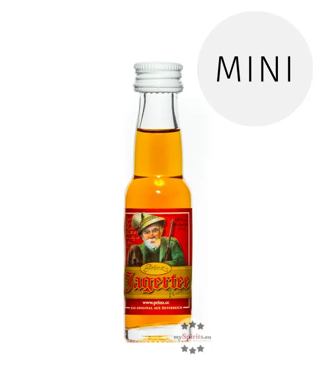 Prinz: Jagertee Kräuter Mini / 40 % Vol. / 0,02 Liter-Flasche
