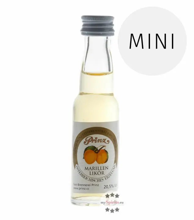 Prinz Marillenlikör - Likör aus Marillen / 20,5 % Vol. / 0,02 Liter-Flasche