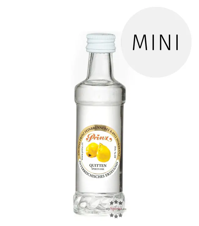 Prinz: Quitten-Schnaps Miniatur / 40 % Vol. / 0,04 Liter-Flasche