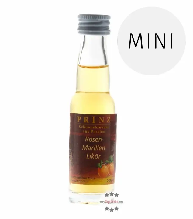 Prinz: Rosen-Marillen-Likör / 25% Vol. / 0,02 Liter - Flasche