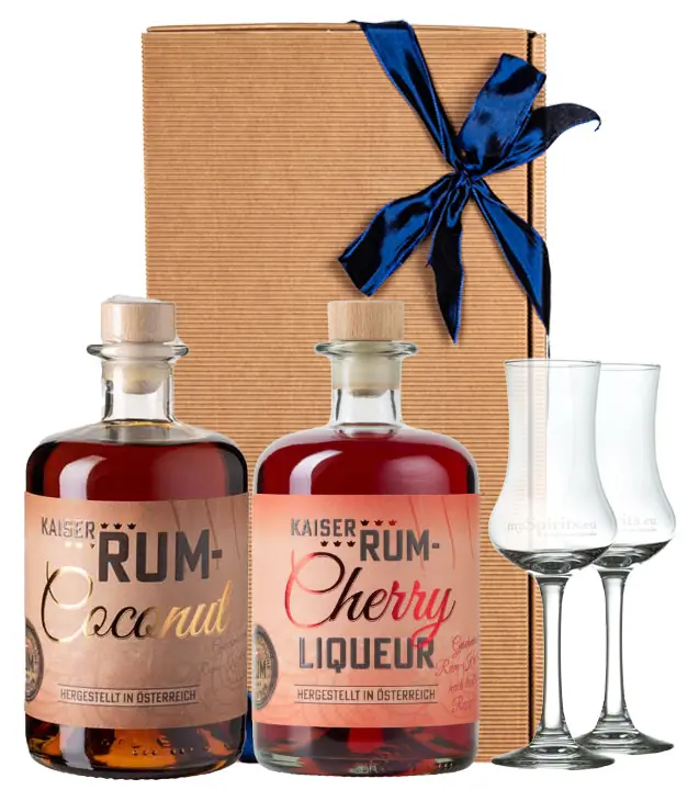 Prinz Geschenk-Set Rum Coconut Likör mit Inländerrum mit Rum Kirsche Likör mit Inländerrum