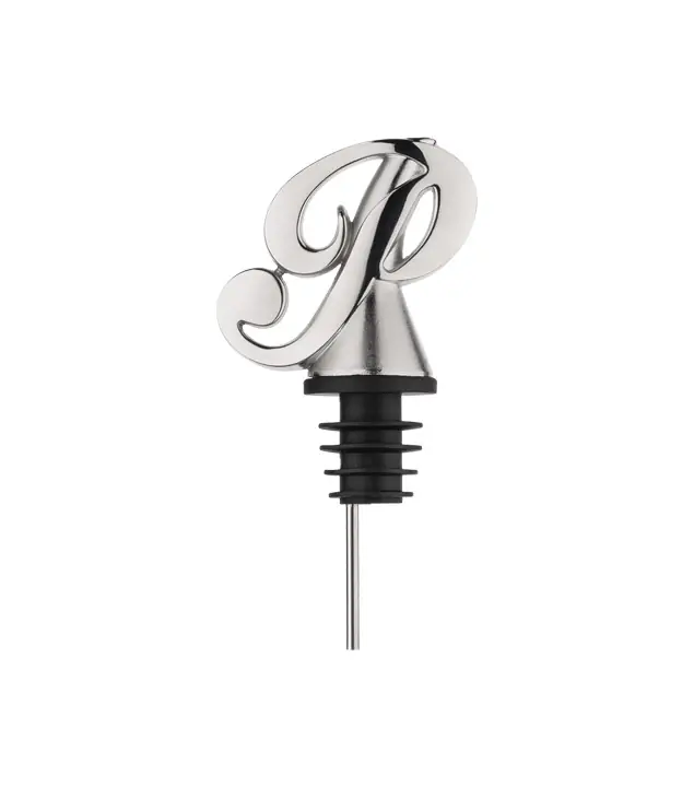 Prinz Schnaps-Ausgießer aus Metall im Prinz-Logo für 1,0 l Flaschen / B: ca. 6 cm / H: ca. 12 cm