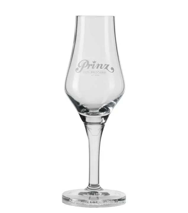 Prinz Exklusivkelch Schnapsglas mit Stiel / 2 cl Eichstrich / H: ca. 16 cm