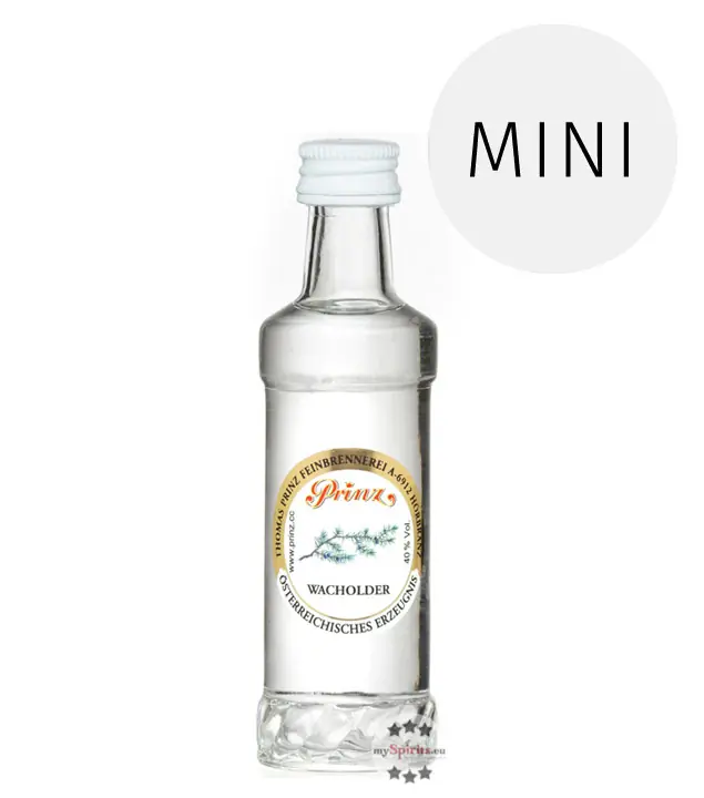 Prinz: Wacholder Schnaps Miniatur / 40 % Vol. / 0,04 Liter-Flasche