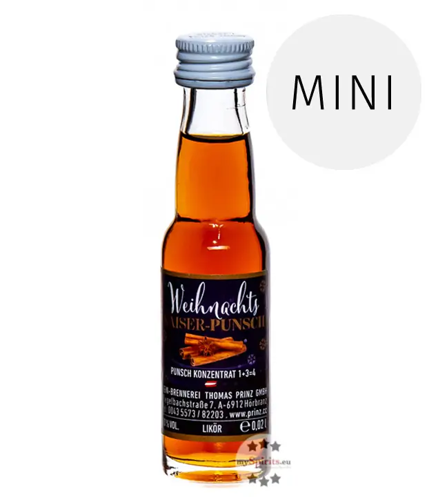 Prinz Weihnachts Kaiser-Punsch Miniatur / 30 % Vol. / 0,02 Liter-Flasche