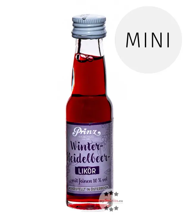 Prinz Winter-Heidelbeer-Likör Miniatur / 16 % Vol. / 0,02 Liter-Flasche