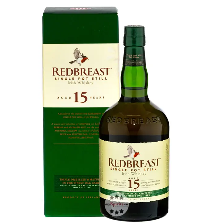 Redbreast 15 Years Old Single Pot Still Irish Whiskey / 46 % Vol. / 0,7 Liter-Flasche in Geschenkkarton