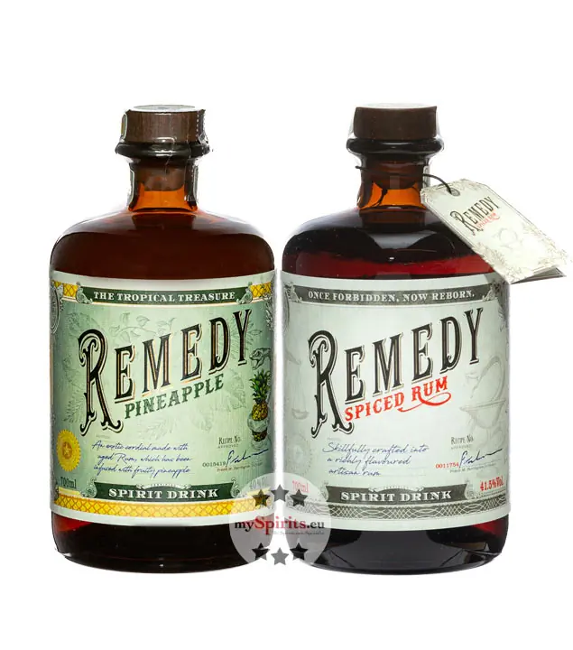 Remedy Set mit Spiced & Pineapple / 40 – 41,5 % Vol. / 2 x 0,7 Liter-Flasche