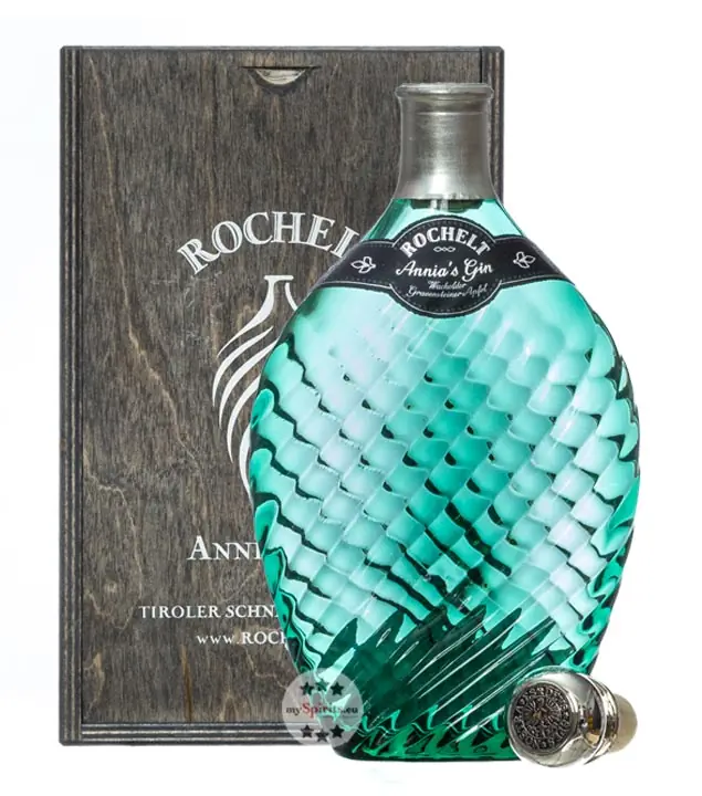 Rochelt Annia’s Gin (Sonderedition) / 50 % Vol. / 0,35 Liter-Flasche in Holzkiste
