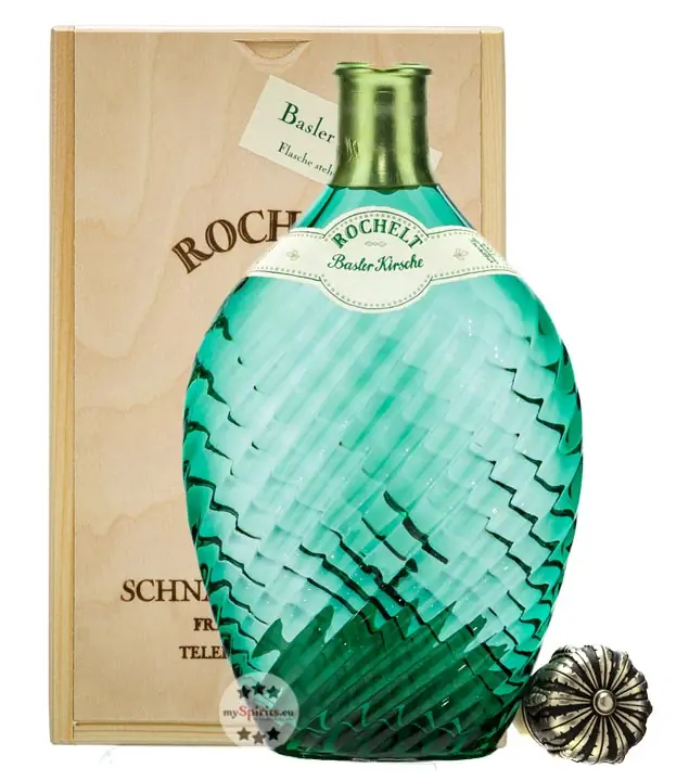Rochelt Basler Kirsche Edelbrand / 50 % Vol. / 0,35 Liter-Flasche in Holzkiste
