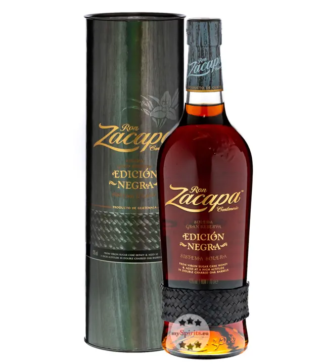 Ron Zacapa Edición Negra Sistema Solera Rum / 43 % Vol. / 0,7 Liter-Flasche in Geschenkdose