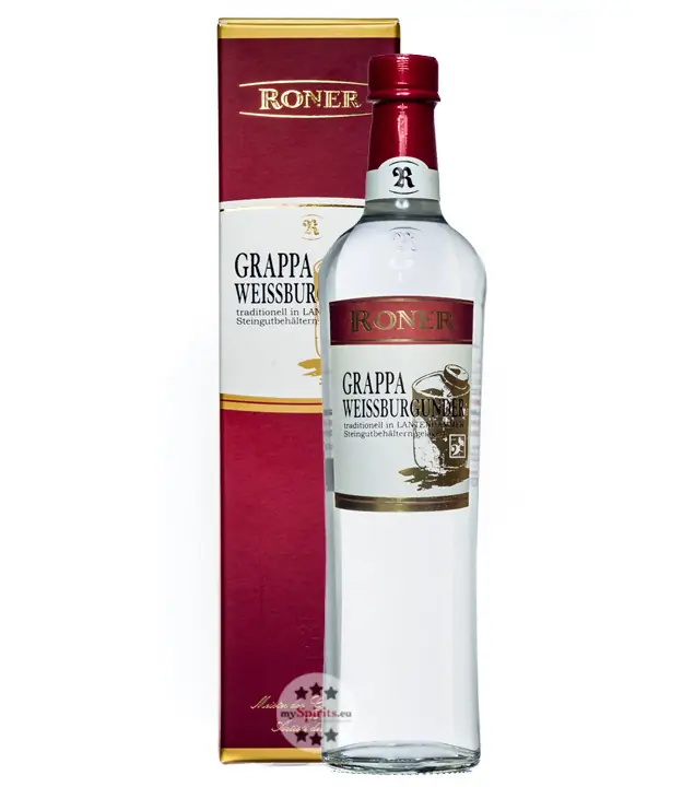 Roner Grappa Weißburgunder im Lantenhammer Steingut gereift / 40 % Vol. / 0,7 Liter-Flasche in GP