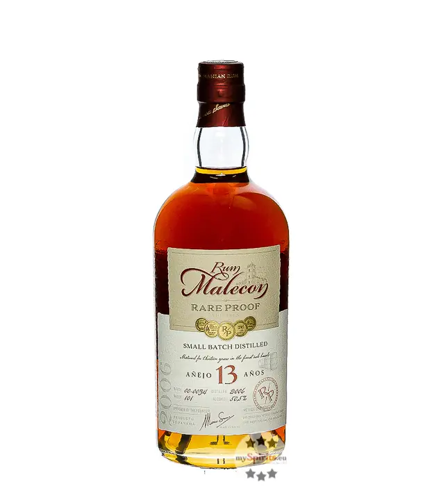 Rum Malecon 13 Years Old Rare Proof / 50,5 % Vol. / 0,7 Liter-Flasche in Holzbox