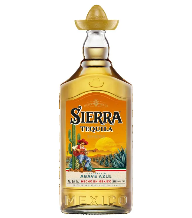 Sierra Tequila Reposado / 38 % Vol. / 1,0 Liter-Flasche mit goldenem Hut