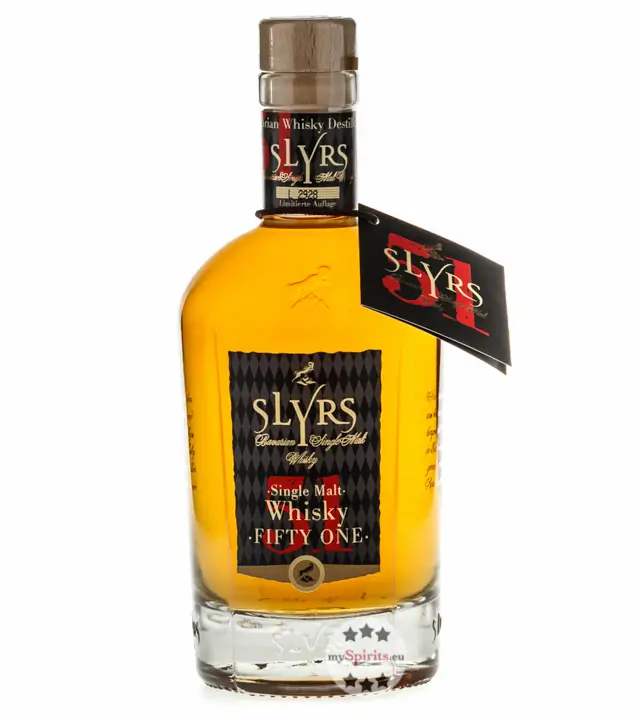 Slyrs Fifty-One Bavarian Single Malt Whisky / 51 % Vol. / 0,35 Liter-Flasche