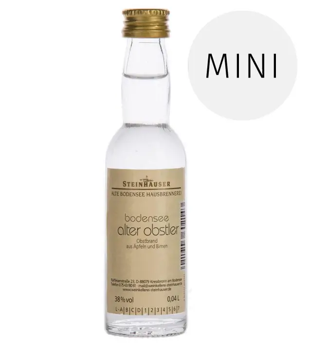 Steinhauser: Bodensee Alter Obstler / 38% Vol. / 0,04 Liter-Flasche