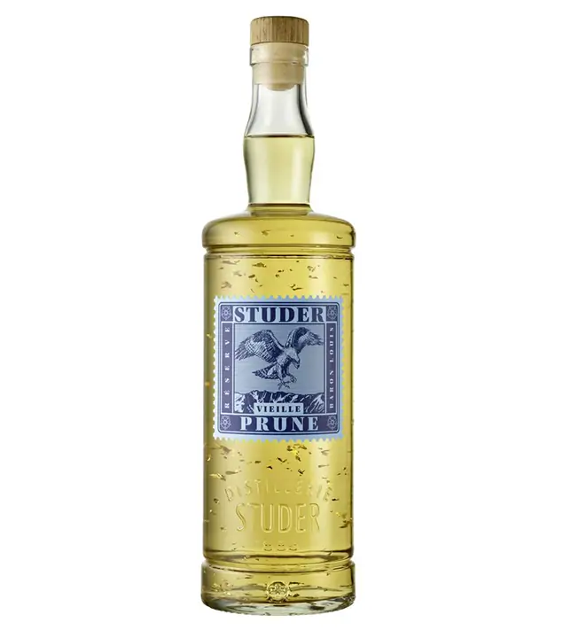 Studer Vieille Prune Réserve Baron Louis mit Goldflitter / 42 % vol / 0,7 Liter-Flasche