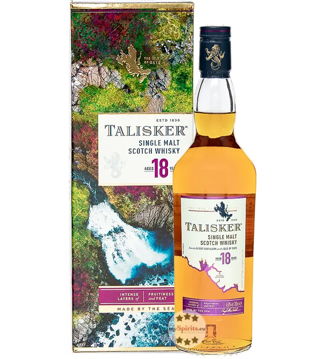 Talisker Aged 18 Years – Single Malt Scotch Whisky / 45,8 % vol. / 0,7 Liter-Flasche in Geschenk-Box