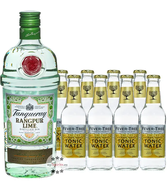 Tanqueray Gin Rangpur (41,3 % Vol. / 0,7 Liter) + 8 x Fever-Tree Indian Tonic (0,2 L) inkl. 1,20 € PfandTanqueray Gin Rangpur (41,3 % Vol. / 0,7 Liter) + 8 x Fever-Tree Indian Tonic (0,2 L) inkl. 1,20 € Pfand