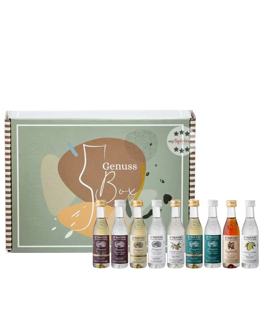 Tasting Set: Nardini Vielfalt Probierset / 29 – 60 % Vol. / 9 x 0,03 Liter in Genuss-Box