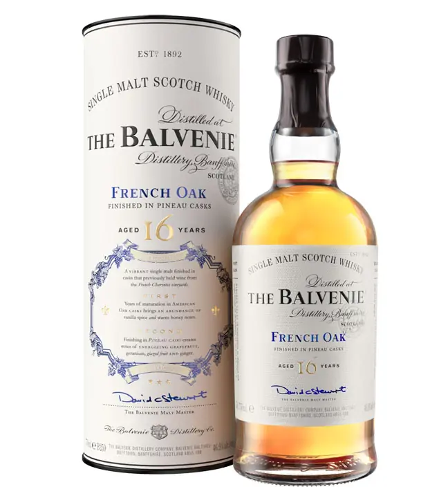 The Balvenie: 16 Years French Oak Single Malt Scotch Whisky / 47,6 % vol / 0,7 Liter-Flasche in GP