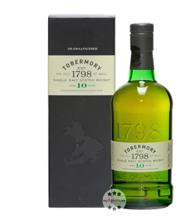 Tobermory 10 Jahre Single Malt Scotch Whisky / 46,3 % Vol. / 0,7 Liter-Flasche in Geschenkbox
