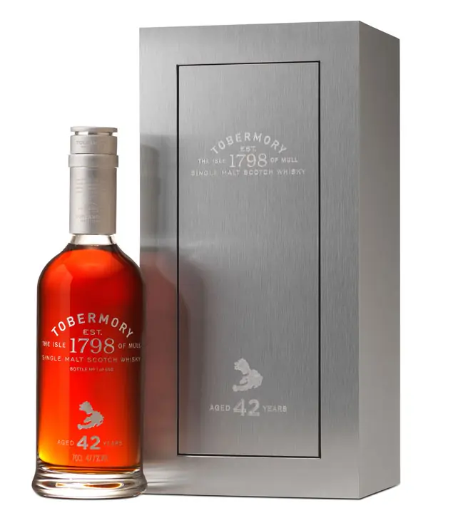 Tobermory 42 Jahre Single Malt Scotch Whisky / 47,7 % Vol. / 0,7 Liter-Flasche in Geschenkschatulle
