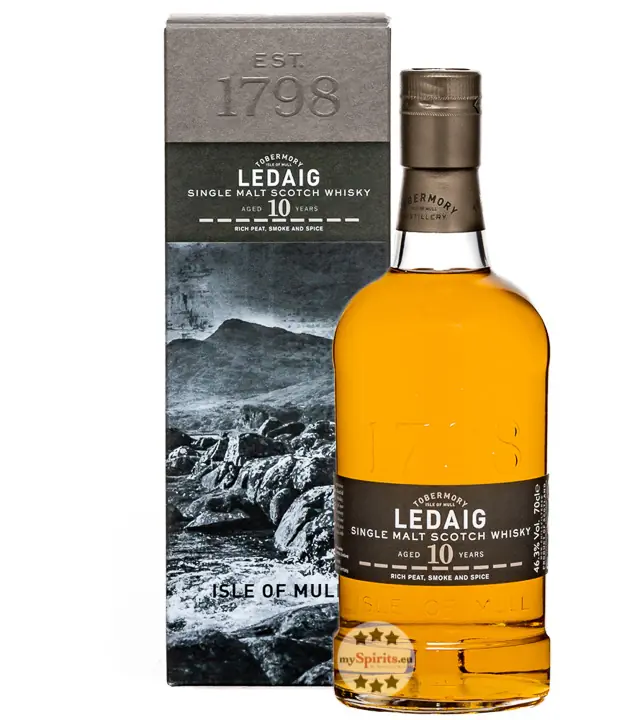 Tobermory Ledaig 10 Jahre Single Malt Scotch Whisky / 46,3 % Vol. / 0,7 Liter-Flasche in Geschenkbox