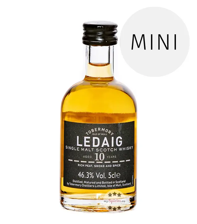 Tobermory Ledaig 10 Jahre Single Malt Scotch Whisky Mini / 46,3 % Vol. / 0,05 Liter-Flasche